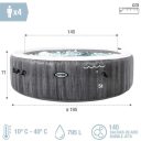 Uppblåsbart Spabad Intex Purespa Greywood Deluxe 196x71cm 795L