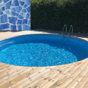 Stålväggspool Coralpool Rund 3.50m Djup 1.50m Carrara Liner