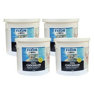 Klorgranulat Pool Fixor by Nitor Chockklor 10kg 4-pack