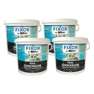Klorgranulat Pool Fixor by Nitor Chockklor 5kg 4-pack