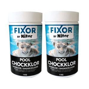 Klorgranulat Pool Fixor by Nitor Chockklor 1kg, 2-pack