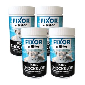 Klorgranulat Pool Fixor by Nitor Chockklor 1kg, 4-pack