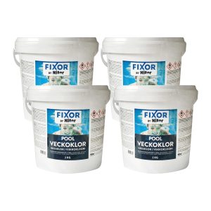 Klorpuckar Pool Fixor by Nitor Veckoklor 200g, 2kg, 4-pack