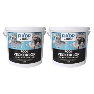 Klorpuckar Pool Fixor by Nitor Veckoklor 200g, 5kg 2-pack