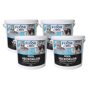 Klorpuckar Pool Fixor by Nitor Veckoklor 200g, 5kg 4-pack
