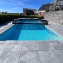 Pooltak Leia Standard 4,5x8,5 Antracit Dörr Höger - Förmonterat