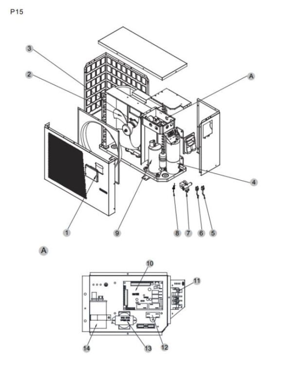 Reservdelar poolvärmepump P15