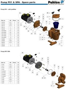 Reservdelar Poolpump P01 Pahlén