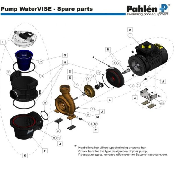 Reservdelar Poolpump WaterVISE Pahlén