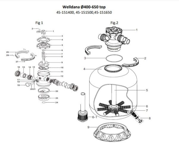 Reservdelar Welldana Sandfilter 500