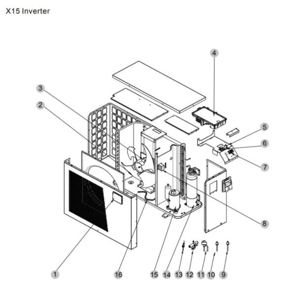 Reservdelar poolvärmepump X15