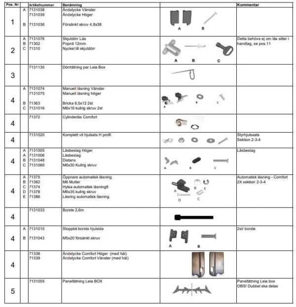 Reservdelar Leia Box - Bild 3