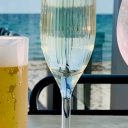 Champagneglas Plast Stripe 18cl 6-pack