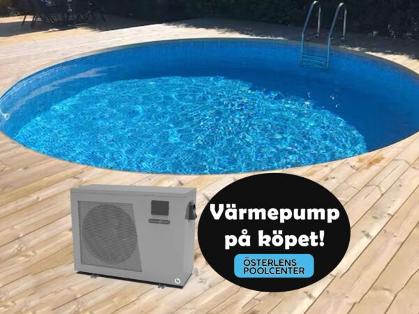 Stålväggspool Coralpool Rund 4.20m Djup 1.50m Carrara Liner