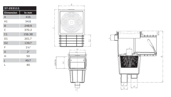 Skimmer Standard Liner Welldana - Bild 2