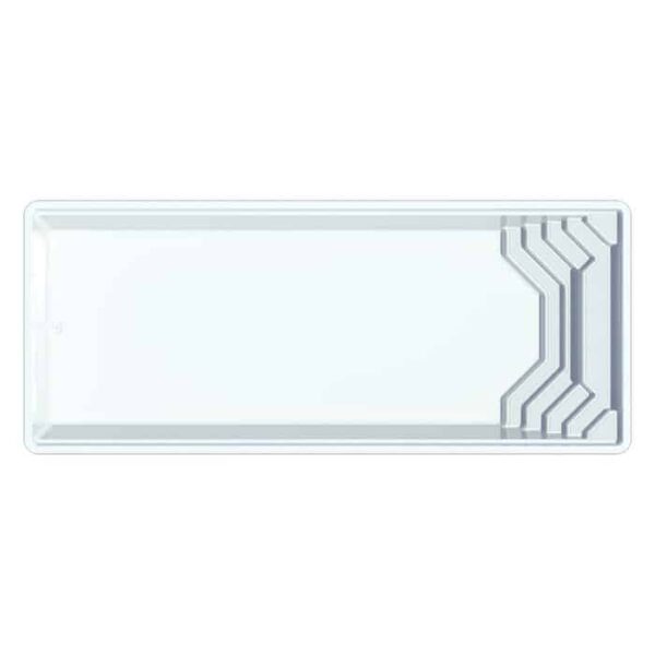 Glasfiberpool Polyfaser Capri Mått: 9,00 x 3,77 x 1,50 m