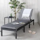 Solsäng - Venture Home Bilbao Svart/Grå inkl. dyna