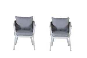 Matstol Utomhus - Venture Home Virya 2-pack Vit/Grå inkl. dynor