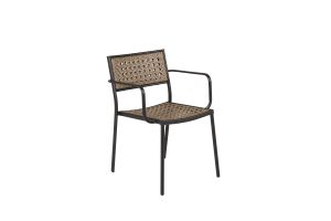 Matstol Utomhus - Venture Home Paola 4-pack Svart/Natur inkl. dynor