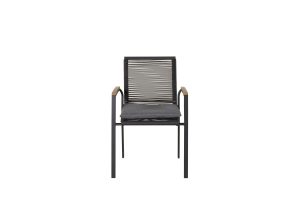 Matstol Utomhus - Venture Home Dallas 2-pack Svart/Natur inkl. dynor