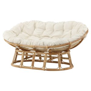 Loungefåtölj Utomhus - Venture Home Mamasan 165x108 Natur/Vit inkl. dyna