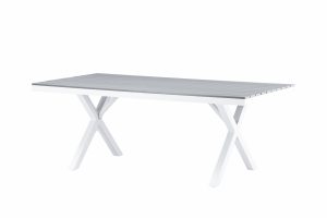 Rektangulärt Matbord Utomhus - Venture Home Garcia 100x200 Vit/Ljusgrå