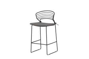 Barstol Utomhus - Venture Home Milano 4-pack Svart/Grå inkl. dynor