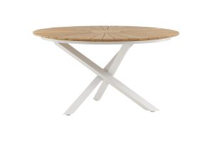 Runt Matbord Utomhus - Venture Home Mexiko Ø140 Vit/Natur