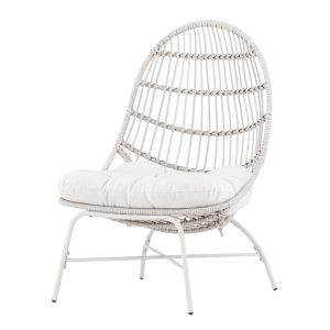 Loungefåtölj Utomhus - Venture Home Paul Beige/Vit inkl. dyna