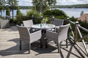 Runt Matbord Utomhus - Venture Home Volta Ø90 Grå