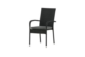 Matstol Utomhus - Venture Home Anna 2-pack Svart inkl. dynor