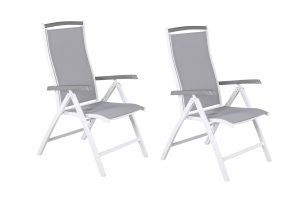 Positionsstol Utomhus - Venture Home Albany Rygglist 2-pack Vit/Grå/Grå