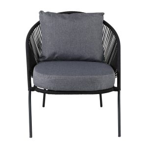 Loungefåtölj Utomhus - Venture Home Lindos 2-pack Svart/Grå inkl. dynor