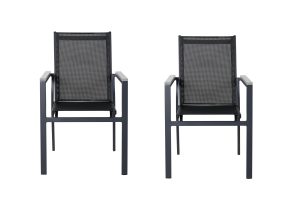 Matstol Utomhus - Venture Home Parma 2-pack Svart/Grå
