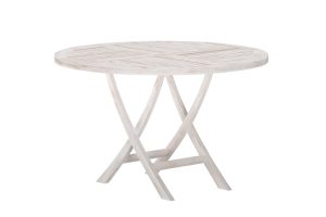 Runt Matbord Utomhus - Venture Home Kenya Ø120 Vit/Natur