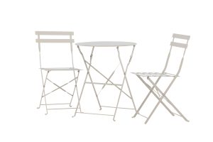 Caféset Utomhus - Venture Home Tao Runt Cafébord Ø60 + 2 Caféstolar Beige