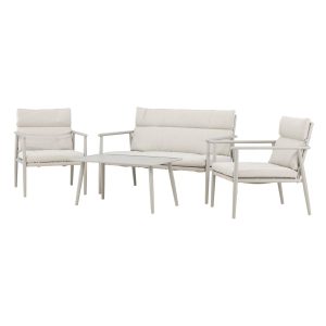 Loungegrupp Utomhus - Venture Home Mazzaro Soffa 2-sits + 2 Fåtöljer + Soffbord Beige inkl. dynor inkl. dynor