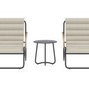 Loungeset Utomhus - Venture Home Ithaka 2 Fåtöljer + Sidobord Svart/Beige/Natur inkl. dynor