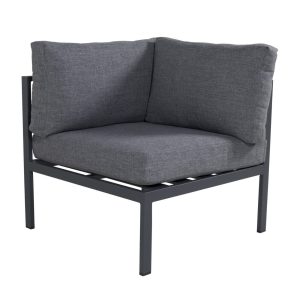 Hörndel Modulsoffa Utomhus - Venture Home Copacabana Svart/Grå inkl. dynor