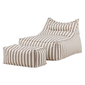 Loungeset Utomhus - Venture Home Redang Sittsäck + Fotpall Vit/Beige