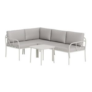 Loungegrupp Utomhus - Venture Home Hydra Hörnsoffa 3-sits + Soffbord Grå/Beige inkl. dynor