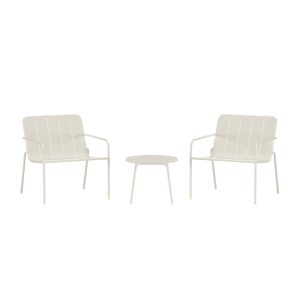 Loungeset Utomhus - Venture Home Minos 2 Fåtöljer + Sidobord Beige