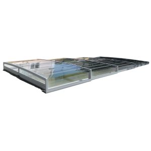Pooltak Alva Premium 4x8 Aluminiumvit Skena Vänster - Förmonterat