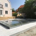 Pooltak Alva Premium 4x8 Aluminiumvit Skena Höger - Förmonterat