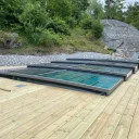 Pooltak Alva Premium 4x8 Aluminiumvit Skena Höger - Förmonterat