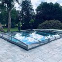 Pooltak Leia Premium 3,5x7 Aluminiumvit Dörr Vänster - Förmonterat