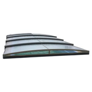 Pooltak Leia Premium 4x8 Aluminiumvit Dörr Höger - Förmonterat