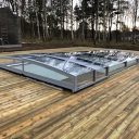 Pooltak Leia Premium 4x8 Aluminiumvit Dörr Höger - Förmonterat