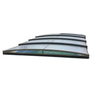 Pooltak Leia Premium 4x8 Aluminiumvit Dörr Vänster - Förmonterat