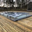 Pooltak Leia Premium 4x8 Aluminiumvit Dörr Vänster - Förmonterat